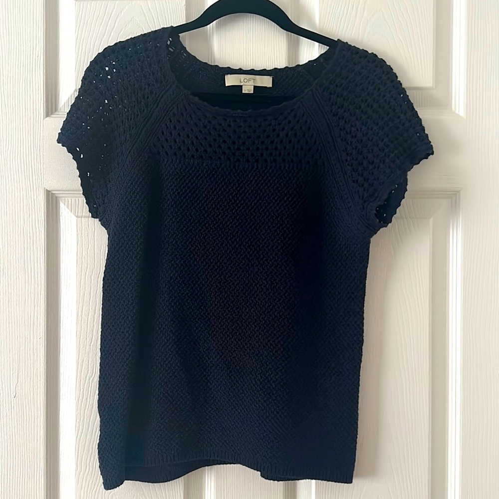 Loft Blue Short Sleeve Sweater